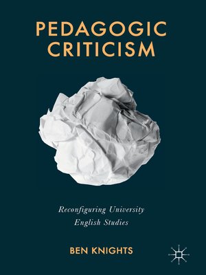 cover image of Pedagogic Criticism